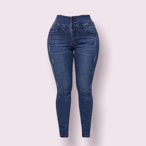 Flamingo High Waist Button Fly Skinny Jeans XL